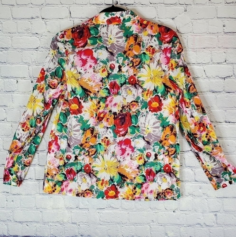 BRIGHT Floral 100% Cotton Lightweight Blazer in Size Small from Anthropo… - Picture 8 of 9